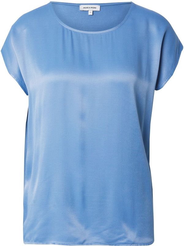 MORE & MORE - Blouseshirt - Lichtblauw - Effen - Kwartmouw