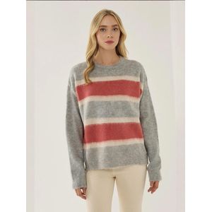 Hiccup Trui  grijs / kreeft / offwhite