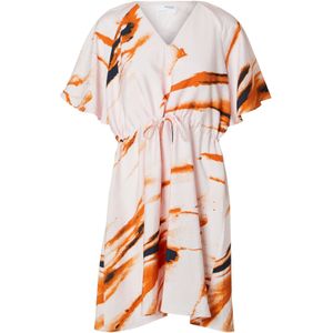 SELECTED Jurk 'SLFATTIA'  donkeroranje / rosa / zwart