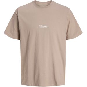 JACK & JONES Shirt 'JJESoho'  lichtbruin / wit