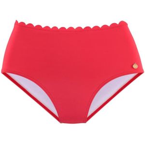 Lascana - Highwaist-bikinibroekje Scallop - Rood - Microvezel
