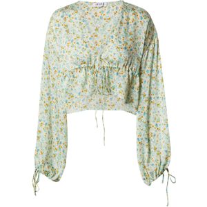 EDITED Blouse 'Elsie'  beige / blauw / geel / groen