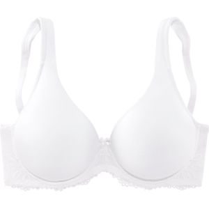 T-shirt Bh - Wit - Naadloos - Met Beugel - 89% Polyamide, 11% Elastaan