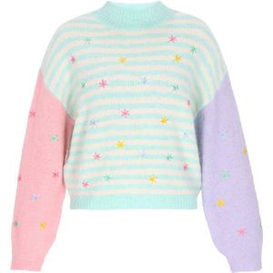 MYMO Trui  mintgroen / lichtlila / oudroze