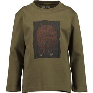 BLUE SEVEN Shirt  olijfgroen / karmijnrood / zwart / wit