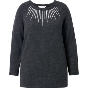 MIAMODA Trui  antraciet / wit