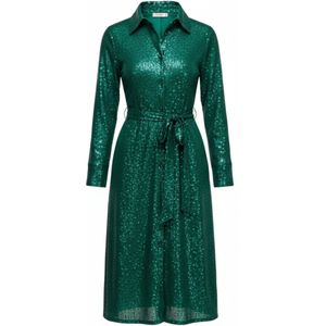 GODDIVA Blousejurk  donkergroen