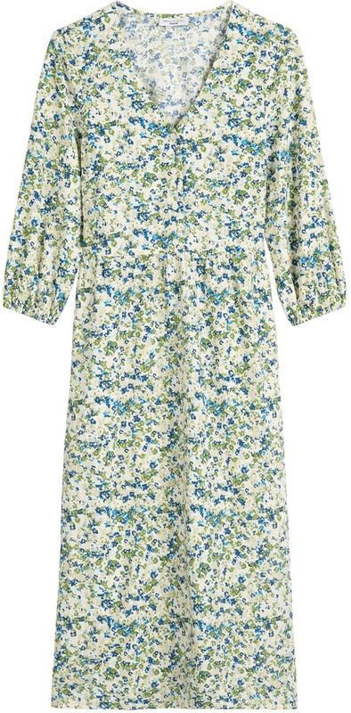 Marc O'Polo DENIM - Jurk - Blauw - 7/8 Lengte - Viscose - Bloemenprint