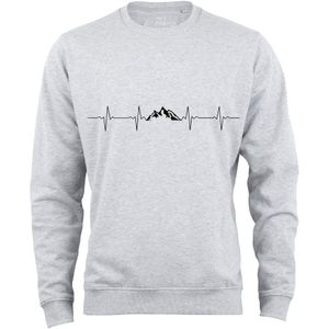 Cotton Prime Sweatshirt 'Pulsschlag Berge'  grijs gemêleerd / zwart