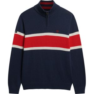 Superdry - Stripe Half Rits Trui - Slim Fit - Gestreept - Lange Mouwen