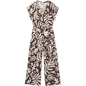 MANGO Jumpsuit 'MERCI'  bruin / wit