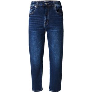 Denim - 7/8 Jeans - Effen - Heavy Washed - Loosefit - High Waist