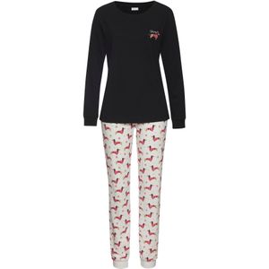 LASCANA Pyjama  lichtbruin / rood / zwart / wit