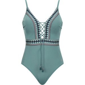 OLYMPIA Badpak  turquoise / goudgeel / zwart / wit