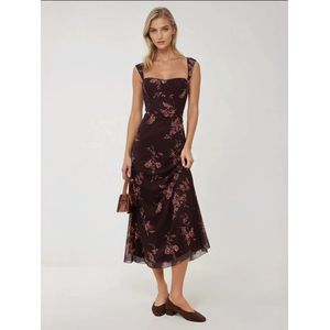 Hiccup Jurk  kastanjebruin / donkerbruin / offwhite