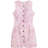 Desigual - Mouwloze Korte Jurk - Multicolor - Denim-effect Stof - Knoopsluiting
