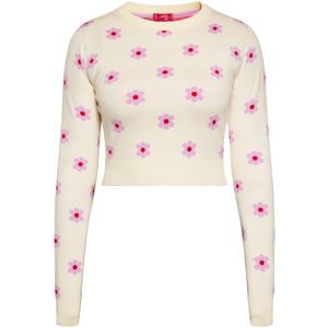 swirly Trui  crème / lavendel / rood