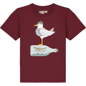 watabout.kids Shirt 'Möwe mit Hut'  gemengde kleuren / bordeaux