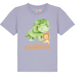watabout.kids Shirt ' Dinosaurier 07 Kleine Schester'  limoen / lichtgroen / sering / oranje