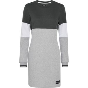 Oxmo Jurk  grijs gemêleerd / wit