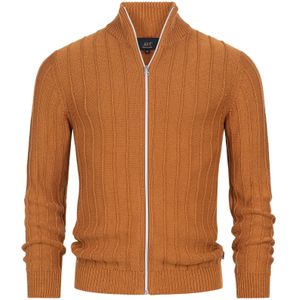 JEFF Gebreid vest ' Truman '  bruin