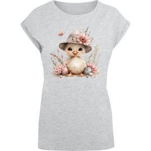 F4NT4STIC Shirt 'Süßes Oster Küken mit Hut'  grijs gemêleerd / gemengde kleuren