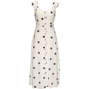 LASCANA - Zomerjurk - Lichtbeige / Zwart - 7/8 Lengte - Losse Pasvorm