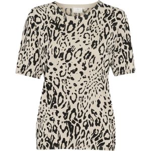 Kaffe - Trui 'Liz' - Beige/Zwart - Gebreide Trui