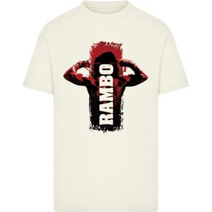 F4NT4STIC Shirt 'Rambo III Tying Sweatband'  sand / rood / zwart