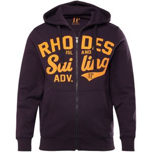 JP1880 Sweatvest  donkerlila / oranje