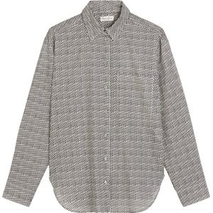 Marc O'Polo - Blouse - Grijs/Zwart - Klassieke Blouse - Lange Mouw