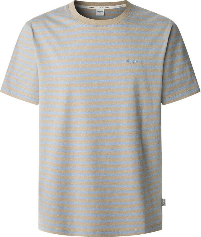 Katoenen T-shirt - Beige - Korte Mouwen - PEPEJEANS Logo