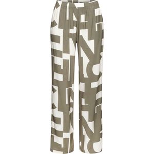 French Connection - Pyjamabroek - Groen/wit gedessineerd - Geweven Blouse Kwaliteit van Viscose