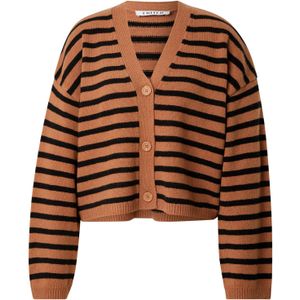 EDITED Gebreid vest 'Edana'  bruin / zwart