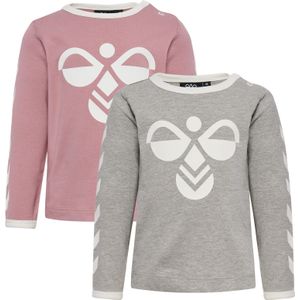 Hummel Shirt  stone grey / pink / wit