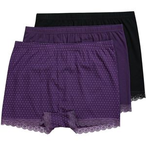 Ulla Popken Slip  aubergine / zwart
