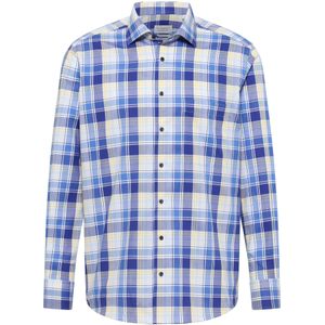 ETERNA Overhemd  azuur / donkerblauw / geel / wit