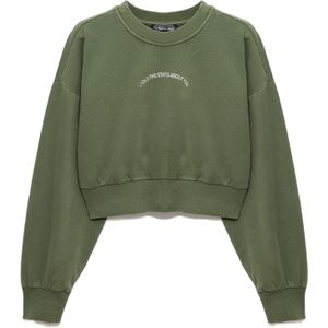 No Matter What Sweatshirt  kaki / wit