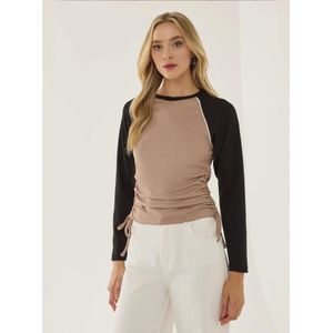 Hiccup Shirt  lichtbruin / zwart / wit