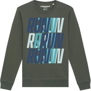 Watapparel Sweatshirt ' Run, Run, Run blue '  lichtblauw / donkerblauw / kaki