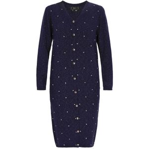 faina Gebreid vest  navy / wit