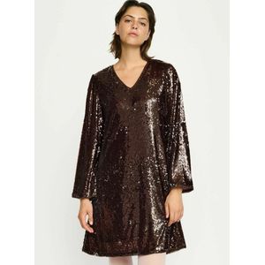 Soft Rebels Avondjurk 'Maddison'  donkerbruin