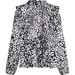 faina Blouse  zwart / wit