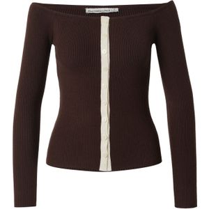 Abercrombie & Fitch Gebreid vest  bruin / natuurwit