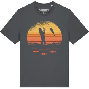 Watapparel Shirt ' Angler '  antraciet / oranje