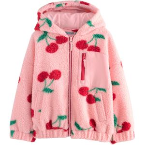 Next Fleece jas  groen / lichtroze / rood