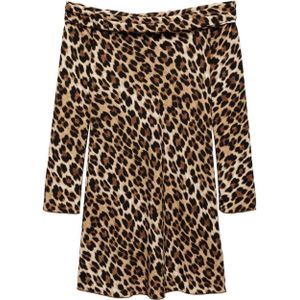 MANGO Jurk 'Stark'  bruin / cappuccino / zwart