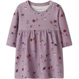 Jurk - Ribgebreid - Regular Fit - Lange Mouwen - All-over Print