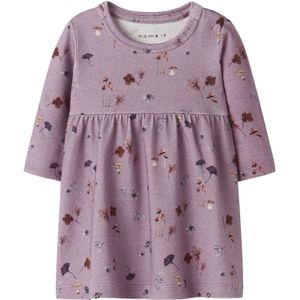 Jurk - Ribgebreid - Regular Fit - Lange Mouwen - All-over Print