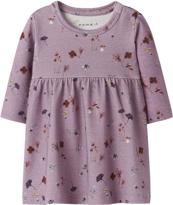 Jurk - Ribgebreid - Regular Fit - Lange Mouwen - All-over Print